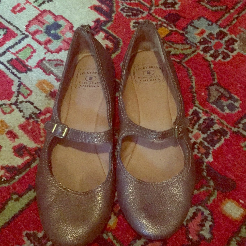 Lucky Brand Gold Mary Jane Flats
